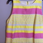Loft  Pink and yellow striped Shift Dress Size 8 Photo 4