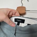 Theory green blue micro plaid treeca windham wool trousers size 6 Photo 10