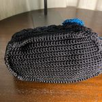 Vintage Kisslock crochet Blue and Black Clutch Photo 2