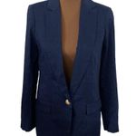 J.Crew  Alfie Italian Mario Bellucci linen blend fabric club blazer navy size 0 Photo 1