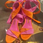 Gianni Bini Pink and Orange Wrap Heels Photo 2