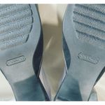 Coach Black Leather Size 7.5 Block Heels Slip On Mules Loafers Iris Suede Square Photo 1