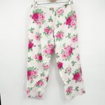 Ralph Lauren Lauren  LRL Womens Pajama Set Floral Monogram Cotton Top Pants L Photo 7