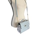 Betsey Johnson Betsy Johnson Pale Gray Blue Crossbody Quilted Hearts and animal print s… Photo 1