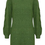 ICHI Green Mini Sweater Dress | Small NWT Photo 0