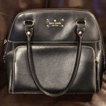 Kate Spade  Black Leather and Gold Zipper Hand Bag Photo 0