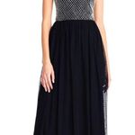 Adrianna Papell Anthropologie Bryce Navy Tulle Maxi Dress Gown Beaded Sz 0 NWT Photo 2