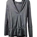 Banana Republic  Hoodie V-Neck Drawstring Long Sleeve‎ Gray Top Size M Photo 0