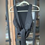 ZARA  bow satin backless top tie adjustable drape ruched sleeveless silky cropped Photo 6