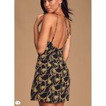 ASTR The Label Mini Dress Chain Reaction Black Gold Chain Print Tie Back Photo 1
