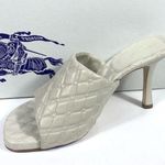 Burberry Leather Quilted Heeled Slide Sandals Plaster 39 9 NEW Photo 1