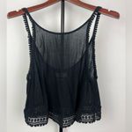 Golden by TNA Black Lyrica Crinkle Guaze Crop Tank‎ Top Photo 1