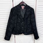Bandolino Brocade Ruffle Trim Blazer Jacket Black Size 16 Gothic Victorian Photo 6