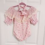 Japanese Swankiss Gyaru Pastel Pink Lace One Piece Halter Off Shoulder Swimsuit Photo 3