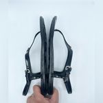 Prada Black Patent leather triangle logo embellished T strap thong sandals EU 41 Photo 4