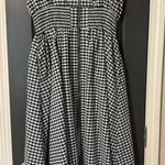 Black Gingham Zipper Front Midi Dress Size L Photo 0