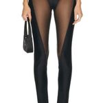 Mugler Tulle Stretch Leggings in Black & Black 38 New Womens Pants Trousers Size undefined Photo 3