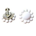 Vintage Womens Beaded Flower Clip On Fashion Earrings White from Japan Photo 0