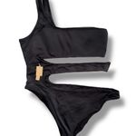 SKIMS NWT One-Shoulder Cutout Monokini Swimsuit – Onyx - Size XXL (Retail $92) Photo 2