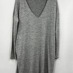 Wilfred Free Dress Aritzia Gail Gray Long Sleeve V-Neck Mini T-Shirt Size Medium Photo 0