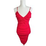 Lena Red Lace Bodycon Dress ruched cocktail party sleeveless sexy Size M Photo 1