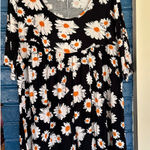 Tencede‎ 2XL Black Daisy Floral Print Babydoll Tunic Dress Plus Size Size XXL Photo 0