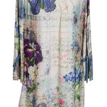 Lily by Firmiana Victorian Print Tunic Size Large Floral Garden Print Tunic Blue Photo 0