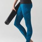 Lululemon Wunder Under Pant III Luon Spray Jacquard Shocking Blue Black Size 4 Photo 0