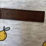 Naketano  Sz Med‎ Sweatshirt Lemon Pattern Pullover Stretch Cream Scoop Neck Gray Photo 4