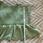 SheIn Green Smocked Peplum Crop Top size large‎ Photo 7