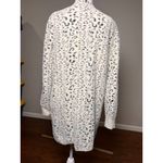 Evolution By Cyrus Open Cardigan Sweater Womens M Cheetah Leopard Slate Cozy White Size M Photo 4