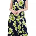 Robbie Bee NWT Petite Side-Ring Dress, Navy Lime Size M New w/Tag Retail $69 Photo 5