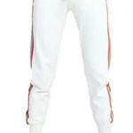 Faherty Womens Organic Cotton Cashmere Blend Ivory Surf Stripe Joggers NWT - M Photo 0