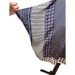 Central Park West  Boho Blouse Scoop Neck Short Sleeves High-Low Hemline Blue XS Photo 3