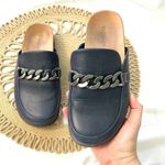 Vionic  Georgie Navy Leather Chain Slip-On Mules Size 8.5 Photo 1