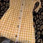 English Factory Rare Anthropologie Yellow & White Checkered Dress Sz. S Photo 6