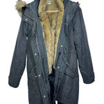 Abercrombie & Fitch Black Brown Fur Hood Zip Up Winter Snow Ski Jacket Womens S Photo 0