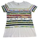 Rosie Assoulin‎ Fall/Winter 2018 Designer Striped Multicolored Print Bedazzled S White Photo 1