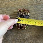 None Handmade cuff stretch bracelet, colorful seedbeads, earth tones, 6”-6.5”W Photo 8