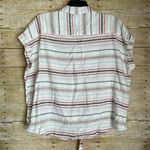 Weatherproof  Vintage Washable Linen Striped Shirt - Size XXL - Tie Front Top Photo 3
