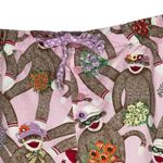 Nick & Nora  Womens Capri Pajama Bottoms Pants Sz Medium Pink Sock Monkey Photo 3