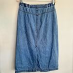 Lands' End Vintage Lands’ End Women’s Denim Midi Preppy Jean Skirt Size 8P Cottage Boho Photo 3