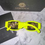 Versace BRAND NEW Authentic  Geometric unisex Sunglasses yellow fluorescent frame Photo 7