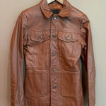 VERO MODA  Button Leather‎ Jacket Brown Medium Photo 0