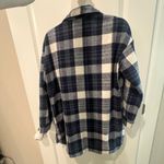 Banana Republic NWT Oversized  Navy and White Plaid Button Down Shirt Jacket Photo 6