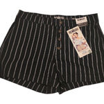 REWASH  High Rise Shorts Comfort Stretch‎ Button Fly Striped Black Size 13/31 Photo 0