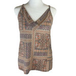 Twenty Second V-Neck Cami Rust Paisley Aztec Patchwork Print  Size Small NEW Photo 6