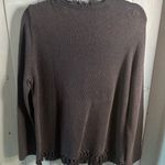 J. McLaughlin  Black Fringed Crew Neck Sweater | Size XL Photo 3