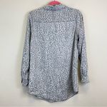 Soft Surroundings Soft‎ Surroundings Chambray Cheetah Print Roll Tab Sleeve Button Up Grey Size M Photo 5