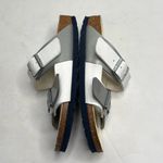 Birkenstock Arizona White Silver Double Strap Leather Narrow Sandals S-375 36 EU Photo 3